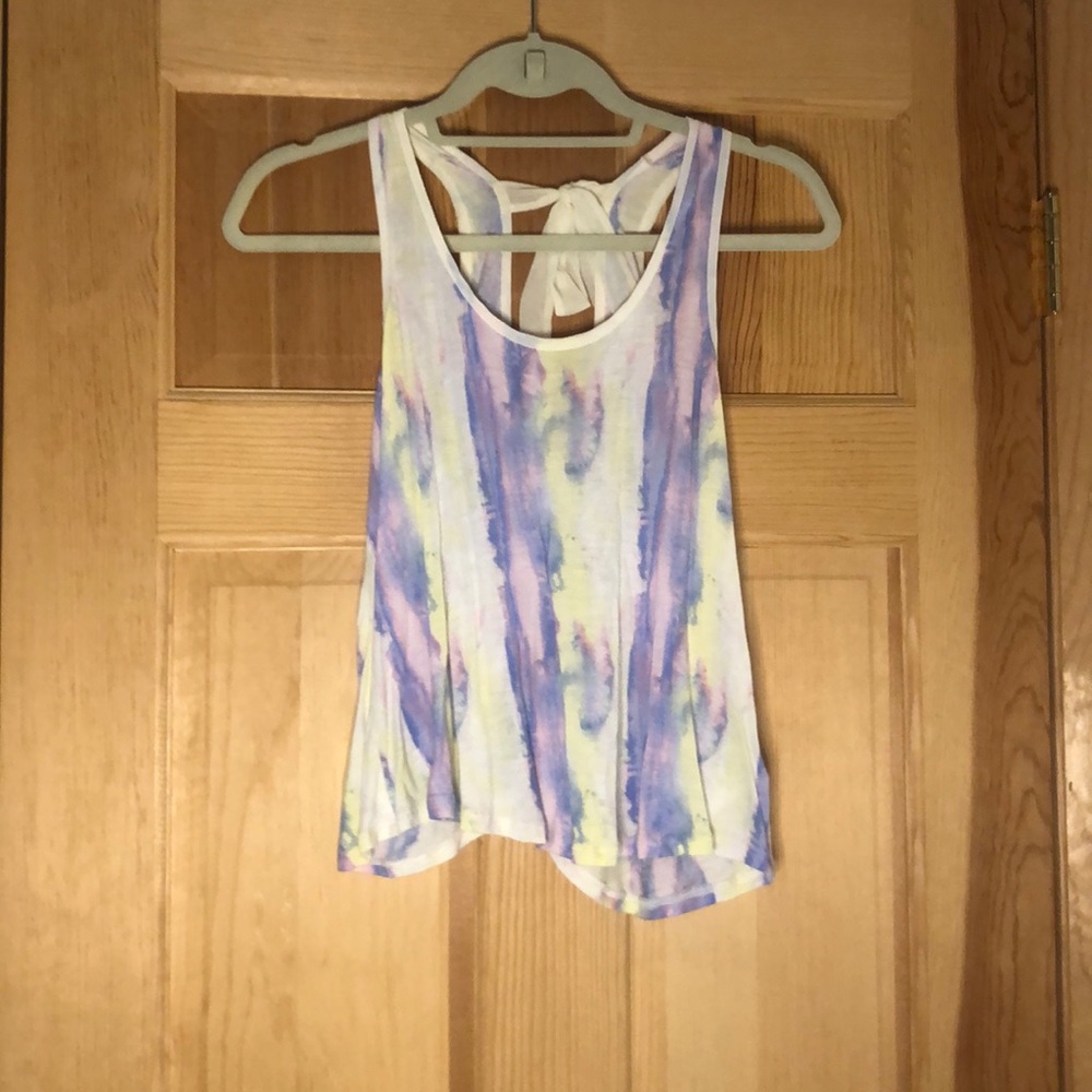 Urban Outfitters Tie Dye Bow Back Flowy Tank S